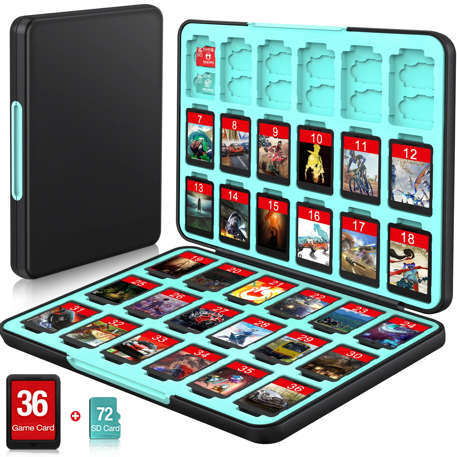 

36 In 1 Switch Game Card Case Waterproof Magnetic Silicone Cover Box for Nintendo Switch/Switch Lite/Switch Oled