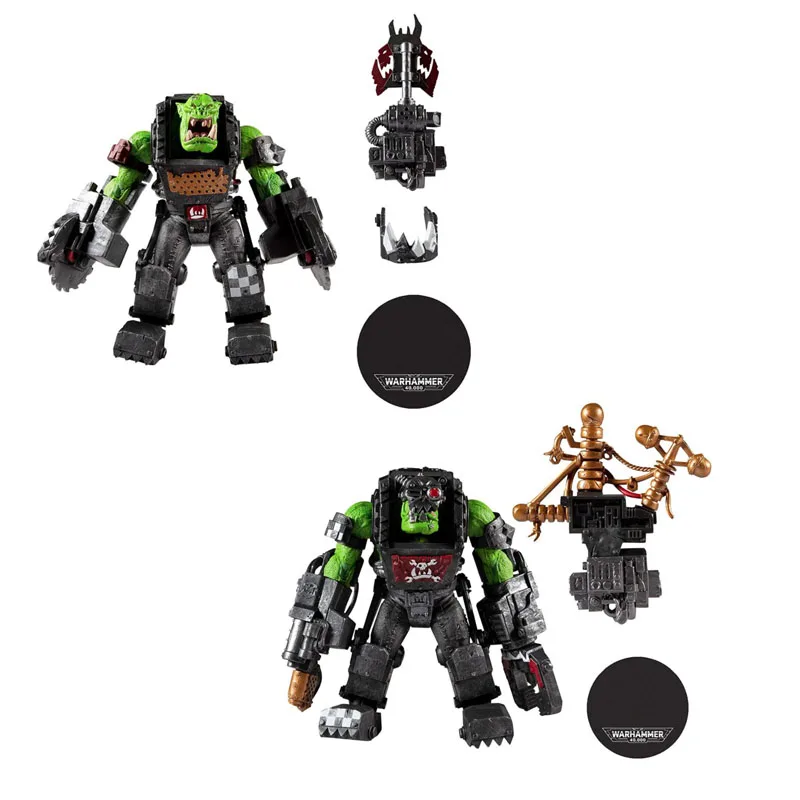 

2 Colors McFarlane Warhammer-ed 40,000 Ork Big Mek & Ork Meganob with Buzzsaw & Base Mega Action Figure Toys
