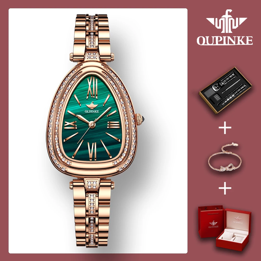 

OUPINKE Stainless Steel Strap Waterproof Women Wristwatches Fashion Quartz LuxuryTop Brand Watch for Women