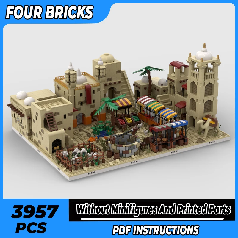 

Moc Building Bricks Street View Model Perfect Desert Village Technology Modular Blocks Gifts Toys For Children DIY Sets Assembly