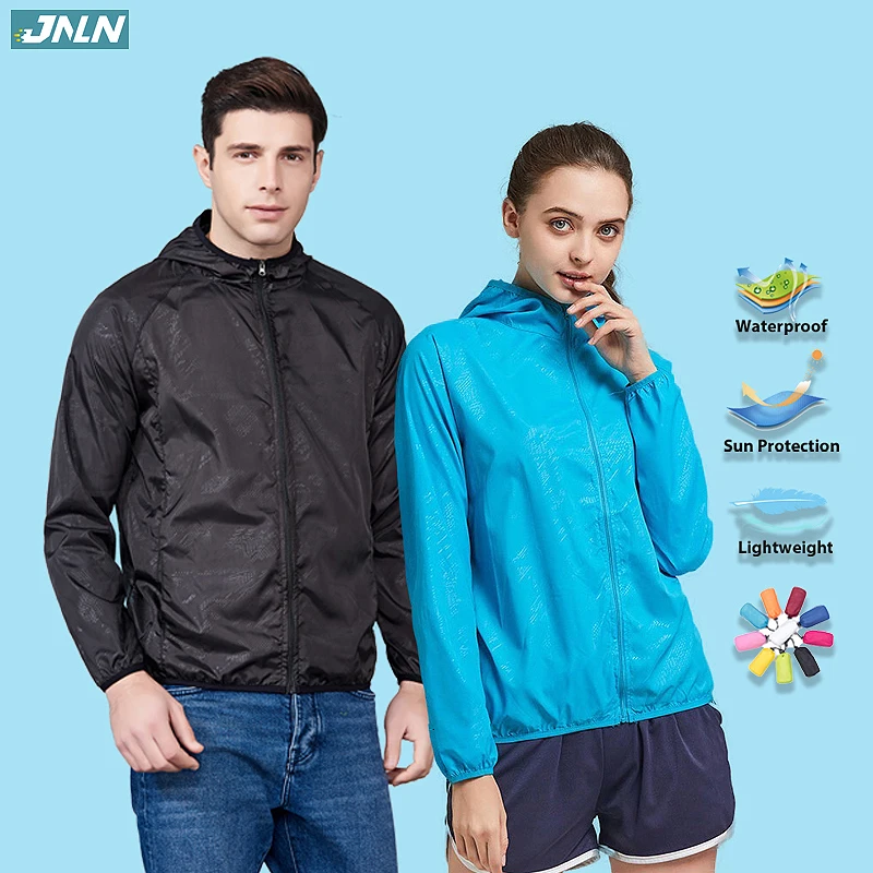 

JNLN Men Women Hiking Jacket Unisex Waterproof Quick Dry Camping Windbreaker Outdoor Trekking Rain Coat Anti UV Fishing Clothes