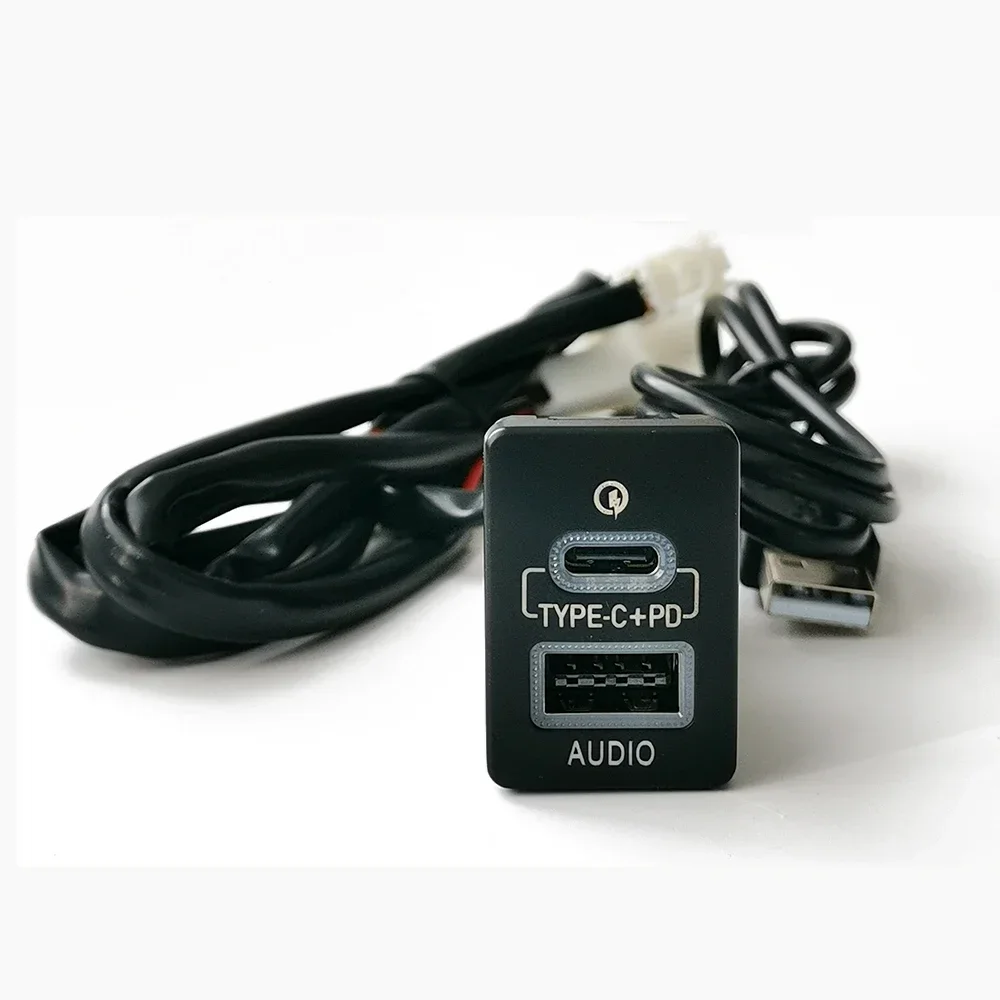 

Автомобильное зарядное устройство USB QC3.0, входной адаптер, аудиоразъем для Toyota Camry 50 Prius Corolla Land Cruiser PRADO RAV4 Auris 2007-2018