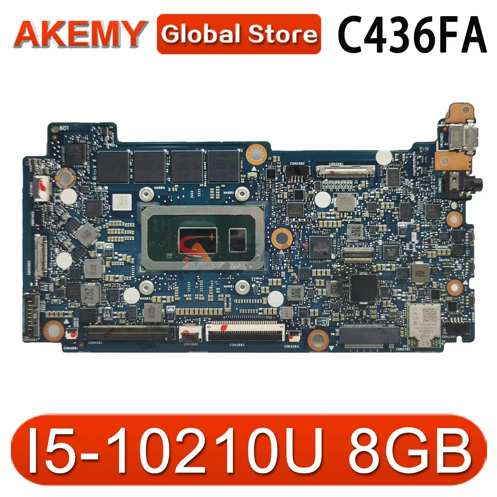 

Laptop Motherboard I5-10210U CPU 8GB RAM for ASUS C436FA C436F C436 Notebook Mainboard 90NX0PS0-R00031