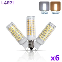 6pcslot led g9 e14 6w light bulb 110v 220v no flicker dimmable led lamp spotlight chandelier lighting replace 70w halogen lamps