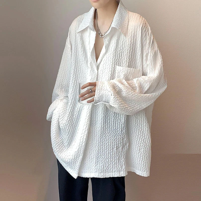 Bf Summer Fashion Oversized Loose Casual Long Sleeve Tops Harajuku Streetwear All Match Blouse