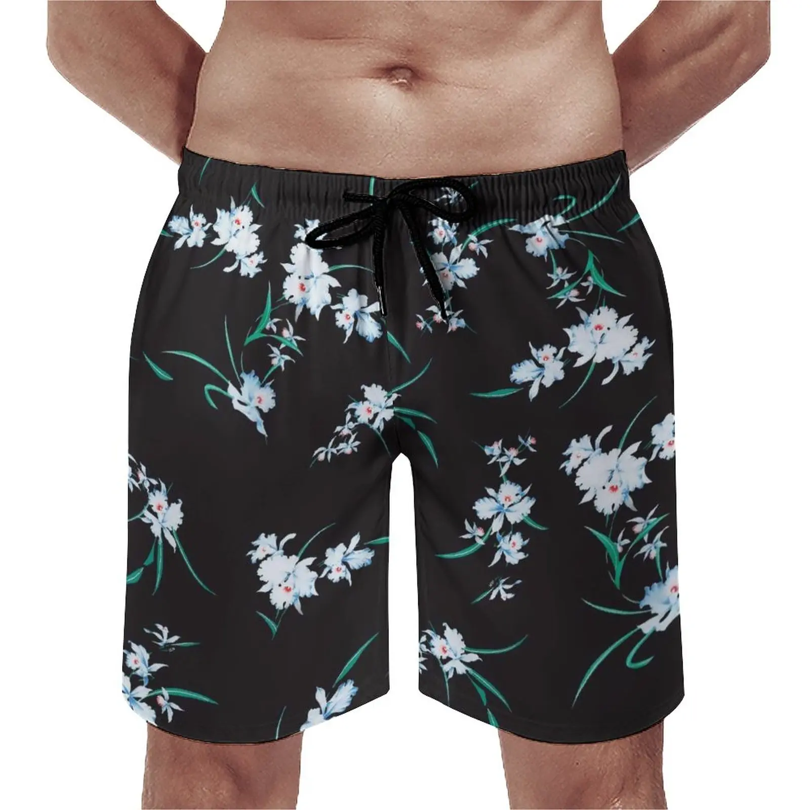 

Cute Flower Board Shorts Floral Leaf Print Men Cute Board Short Pants Trenky Print Plus Size Swimming Trunks