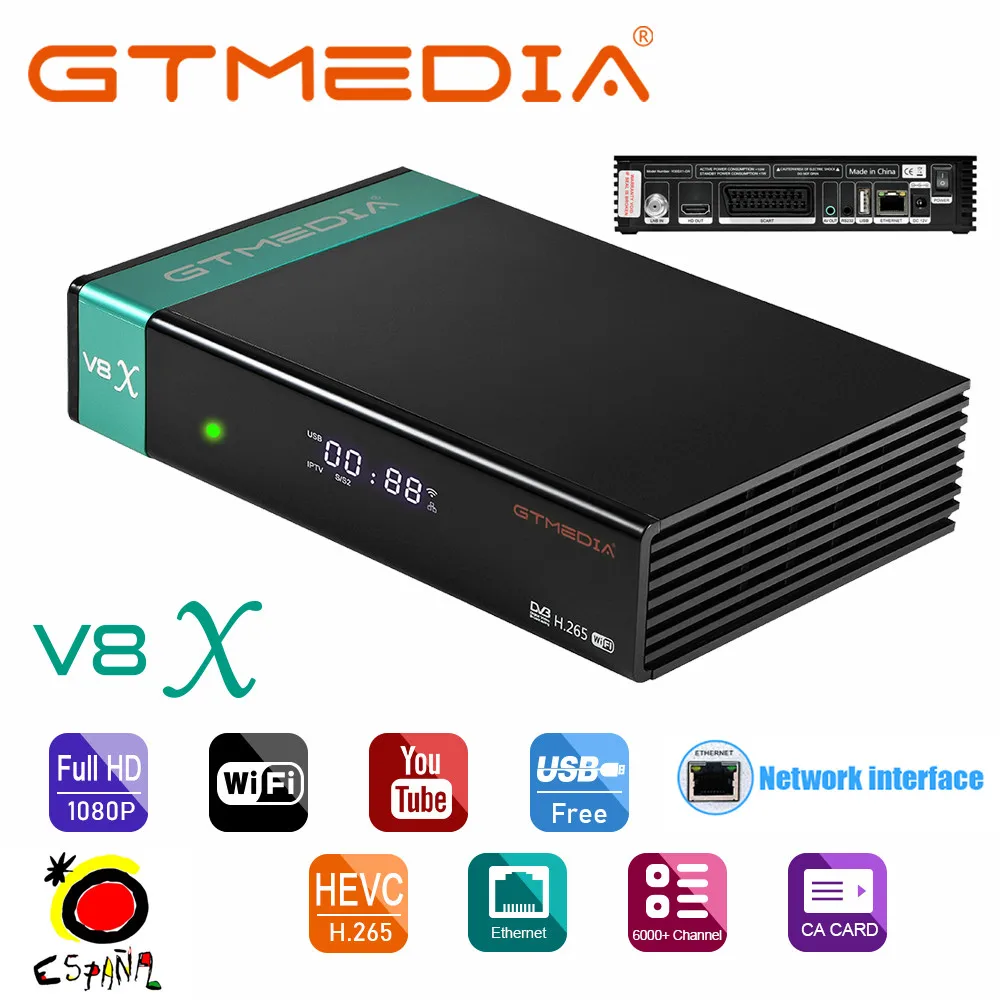 Gtmedia Европейское HD цифровое DVB-S2 V8X спутниковый ТВ-тюнер приемник встроенный WiFi