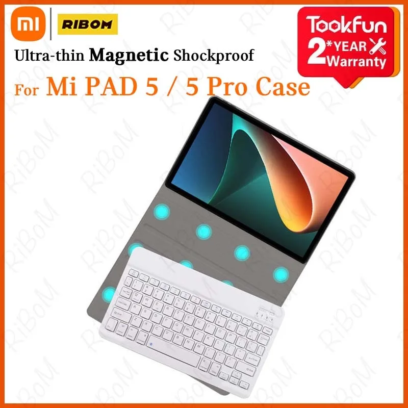 

2022 Xiaomi Mi Pad 5 Wireless Bluetooth Keyboard Cover, Mi Pad 5 Pro 11 Inch Shock Resistant Silicone Ultra Thin