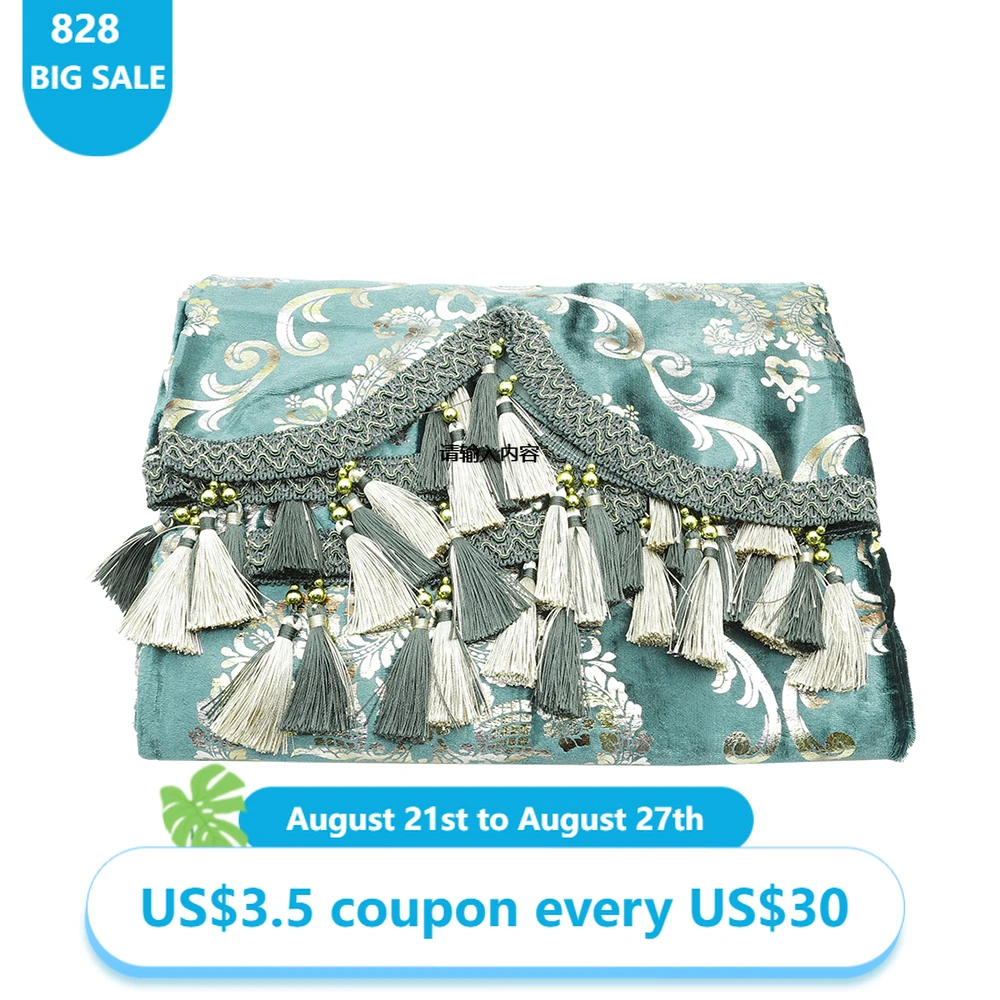 

High Grade Velvet Piano Cover Upright Piano Blue Bronzing Protector Dust Cover Piano Half Cover Musical Instrument Accessories