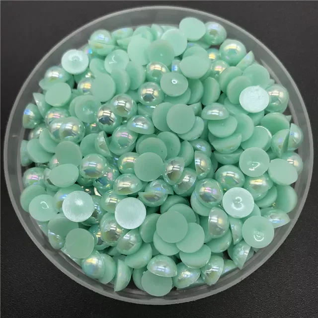 

6mm 8mm 10mm ABS Half Round Pearl Bead Flat Back Scrapbook Beads For Jewelry Making Craft Pearls Clothing Accessories