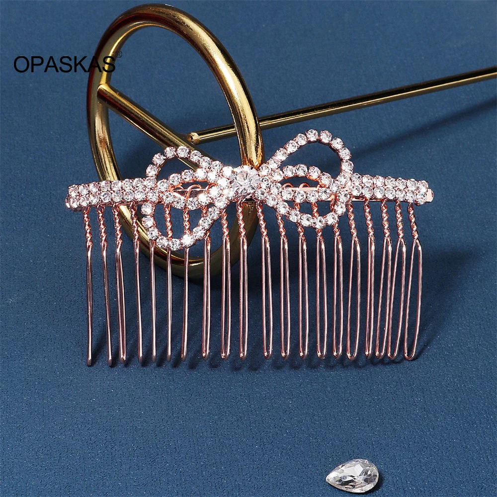 

4pcs Bride Hairpins Wedding Tiaras Hair Jewelry For Women Rhinestone Rose Golden Hair Clips Crown Noiva Fairy Headpiece Jewlery