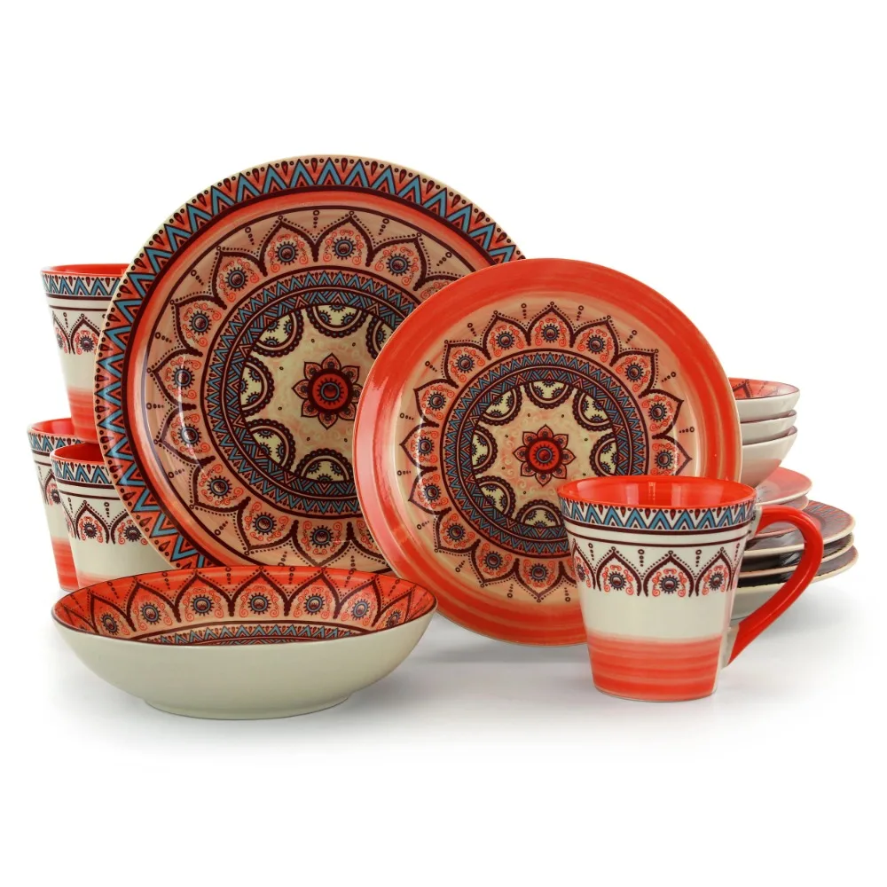 

Dinner Set 16 Piece Dinnerware Set Food Plate Free Shipping Dish Plates Dinner Sets Ceramic Dishes to Eat Tableware Kitchen Bar