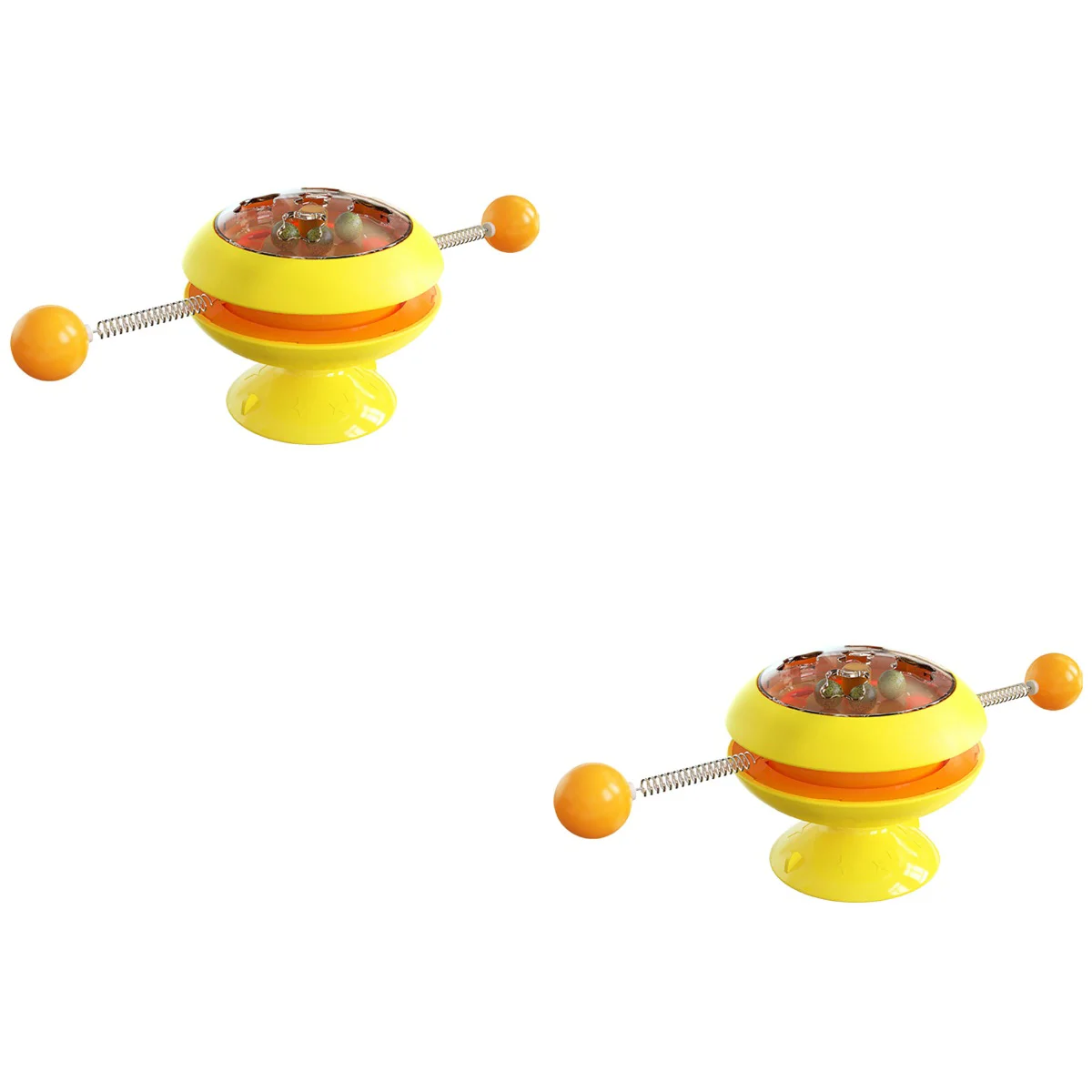 

2pcs Cat Turntable Toy Interactive Catnip Toy Cat Teasing Toy Multi-function Cat Teaser Toy