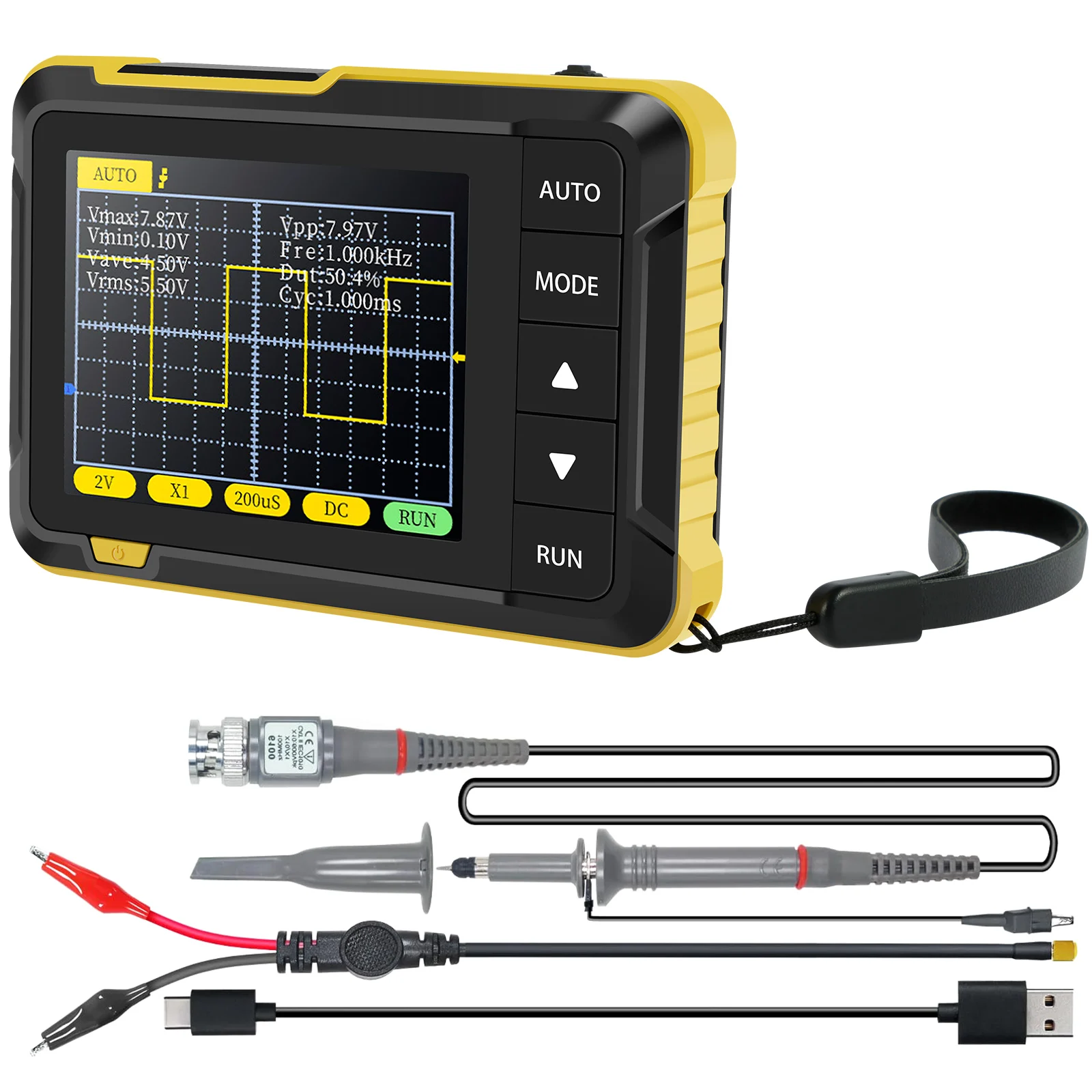 

Handheld Oscilloscope Kit 1000mAh Portable Mini Digital Oscilloscope 2.8inch Screen Professional DSO152 Small Oscilloscope