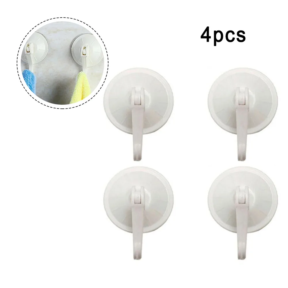 

4pcs Strong Suction Cup Hooks 55mm Heavy Duty Tile Casement Glass Hanger PVC PP For Bathrooms Kitchens Bedrooms Hooks
