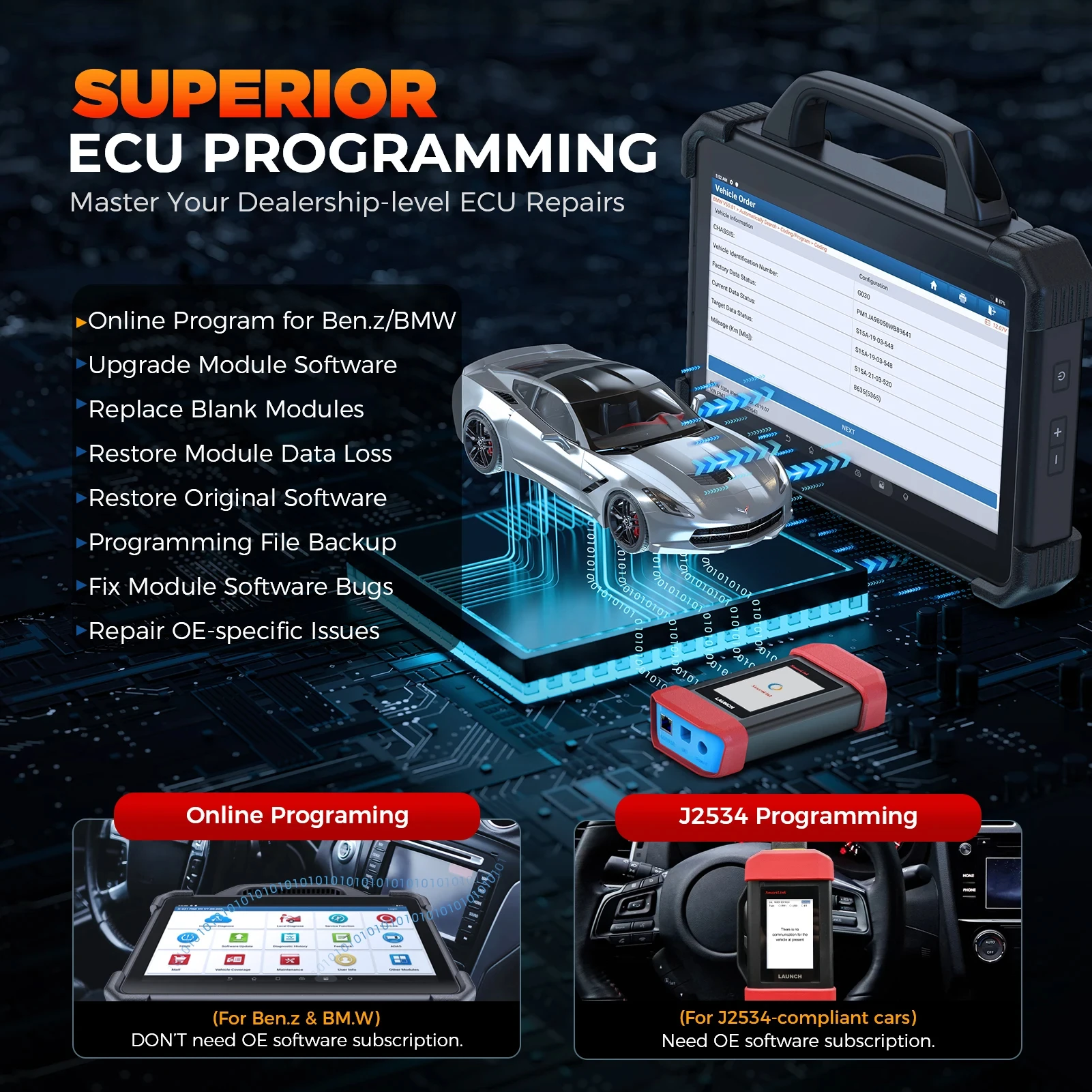 Диагностический инструмент Launch X-431 PAD VII 7 Elite с поддержкой