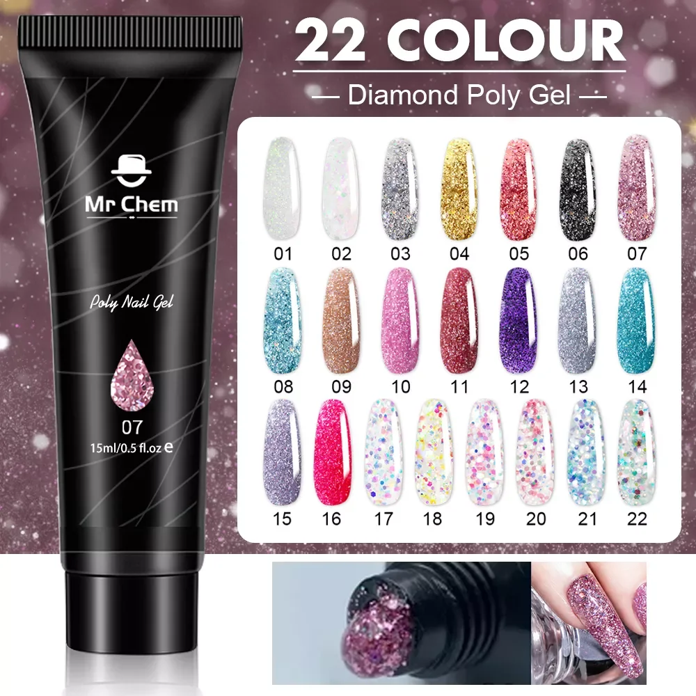 

Chem Poly Nail Gel For Nails Extension Finger nail art Manicure Acryl gel Varnish hybrid 15ML Poly UV Gel Polish Extension