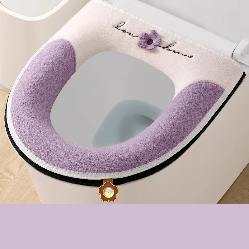 

Плюшевый теплый коврик для унитаза