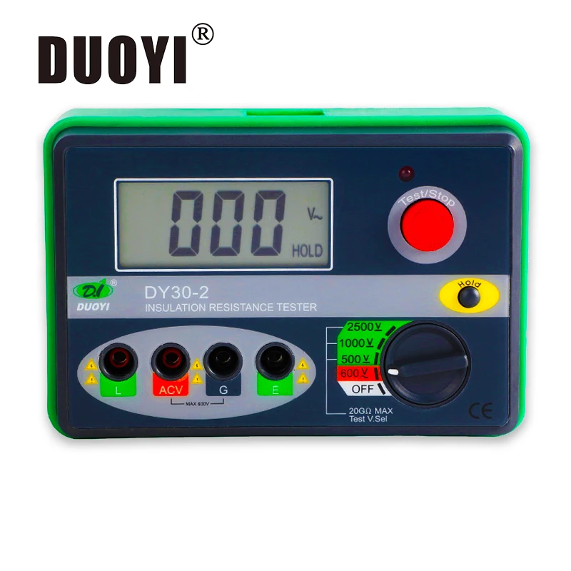 DUOYI DY30-2 Digital Insulation Resistance Tester 20G Ohm 500V 1000V 2500V Volt Megaohm Meter Multimeter Megohmmeter Voltmeter