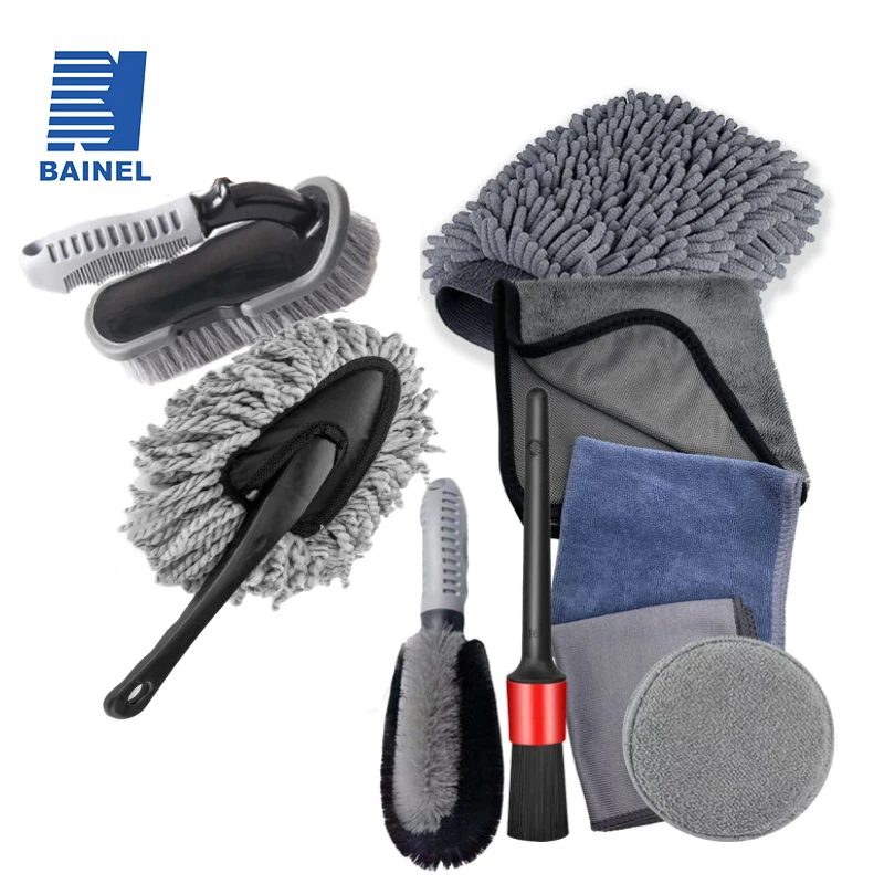 

BAINEL Car Grooming Car Wash Glove Polishing Waxing Sponge Wheel Hub Brush Tire Brush Car Cleaning Microfiber Towel Detailing