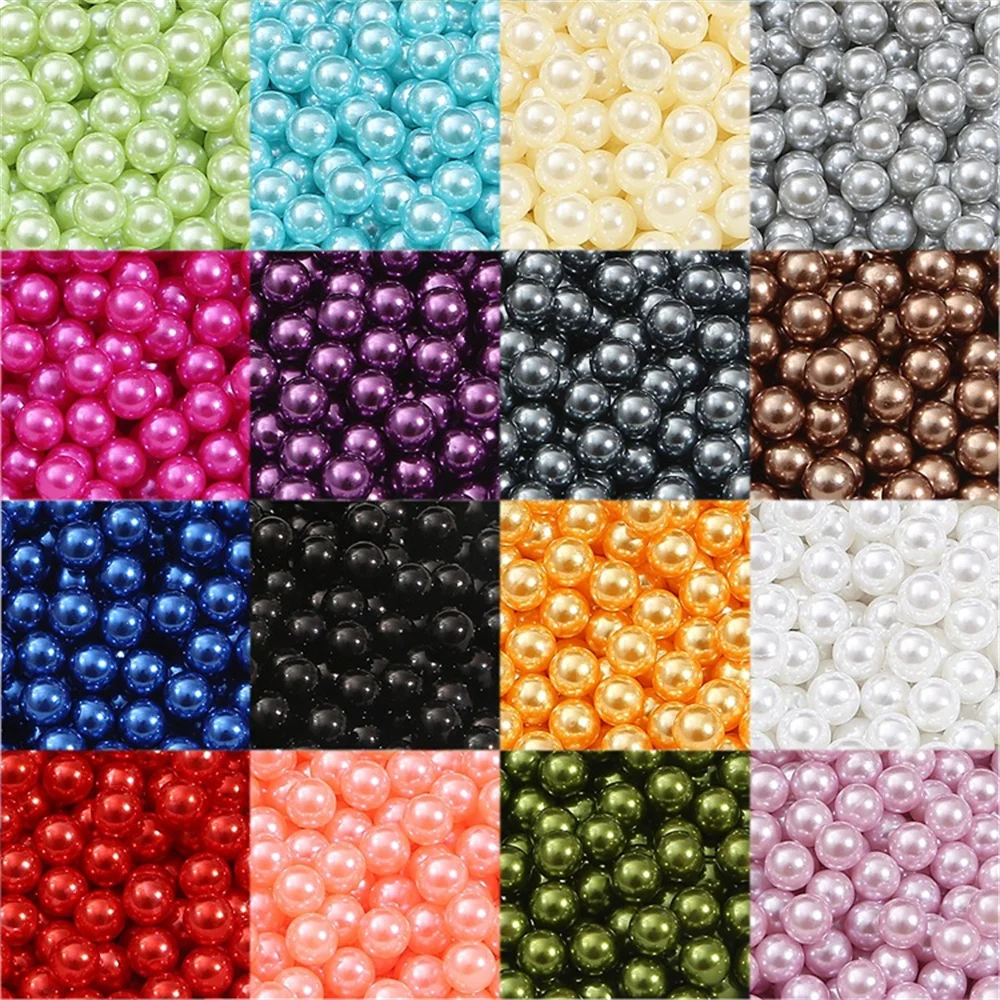 

3mm-12mm Non-hole imitation pearl ABS color decoration pearl clothing accessories loose beads diy handmade accessories
