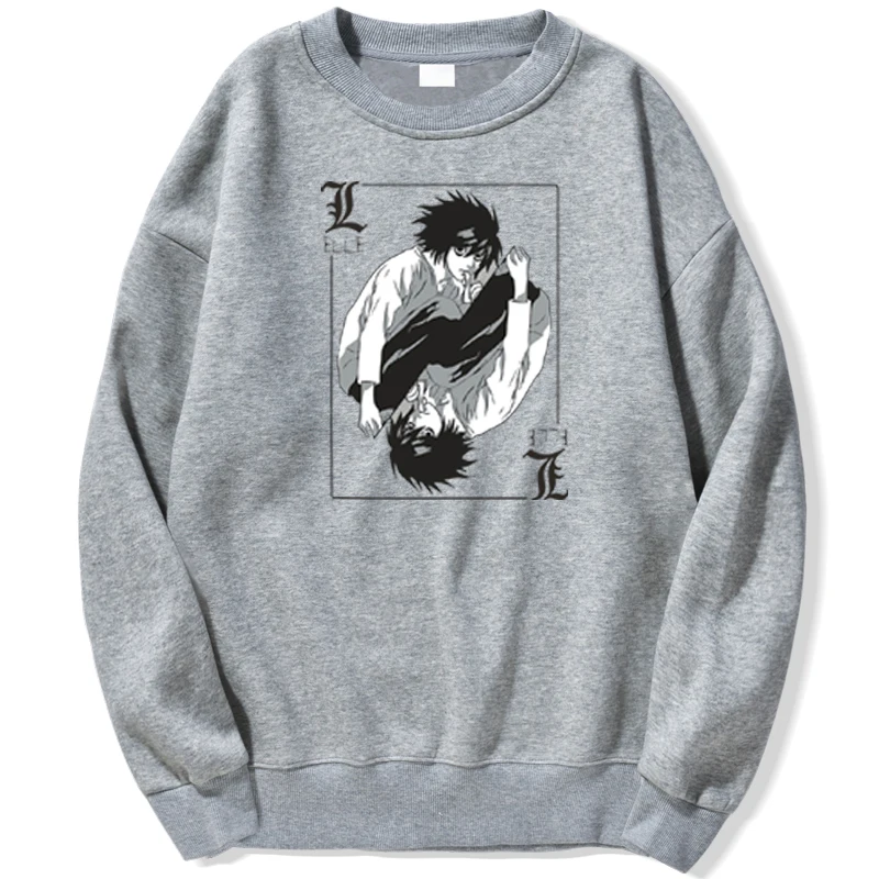 

Толстовки с японским аниме «Death Note», свитшот, толстовки с капюшоном, Мужская одежда, Пуловеры с круглым вырезом в стиле трапеции, осенне-весе...