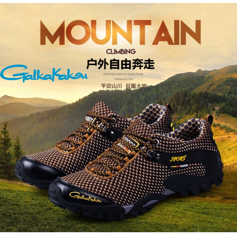 New Outdoor Sports Fishing Leisure Hiking Men's Shoes Non-slip Wear-resistant Mesh Breathable Travel Shoes Large Size 38-46