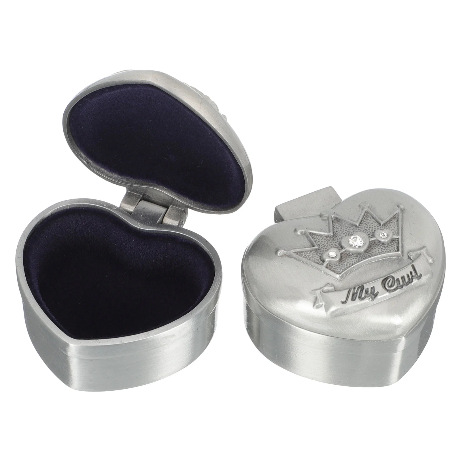 

2 Pcs Hair Box Baby Tooth Keepsake Holder Treasure Container Organizer Zinc Alloy