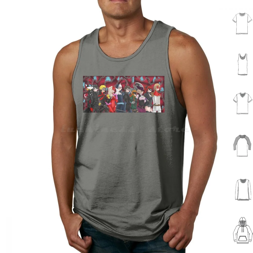 

Phantom Thieves Tank Tops Vest Sleeveless Persona 5 Joker Mona Skull Panther Fox Queen Oracle Violet Crow Chains Take Your