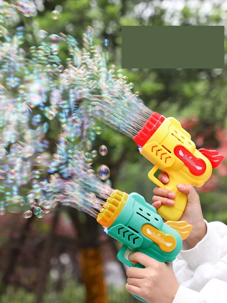 

Детский автоматический пистолет для мыльных пузырей Gatling, игрушки, летняя машина для мыльных пузырей с 29 отверстиями, 2 в 1, пузырьковая машин...
