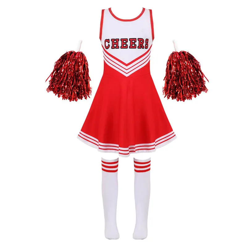 Униформа Cheerleader для детей школьная форма футбольной команды комплекты платьев