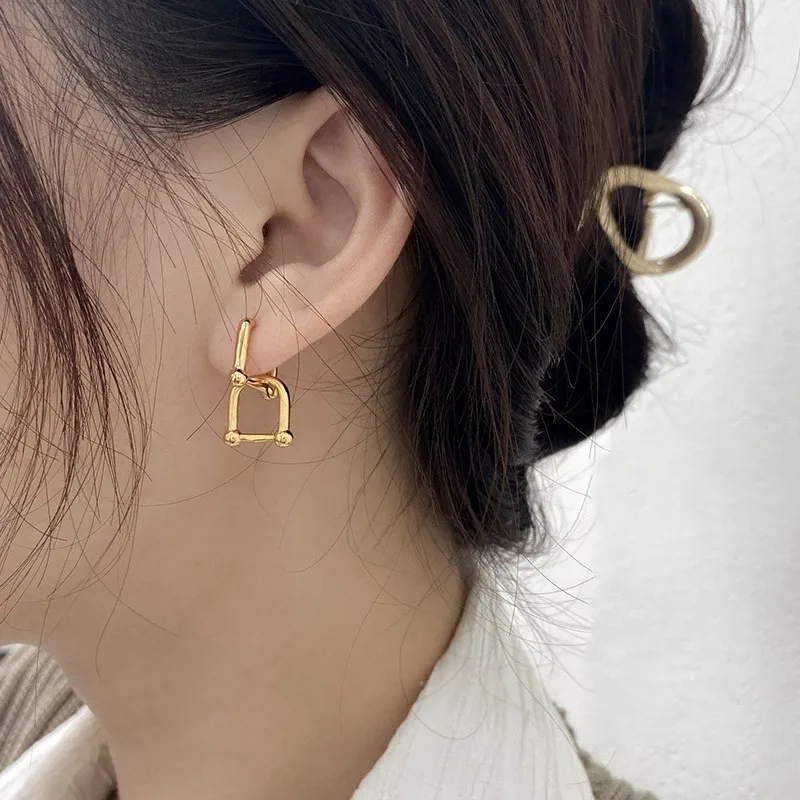 Оптовая продажа модные дизайнерские серьги-подвески в стиле панк с U-образной