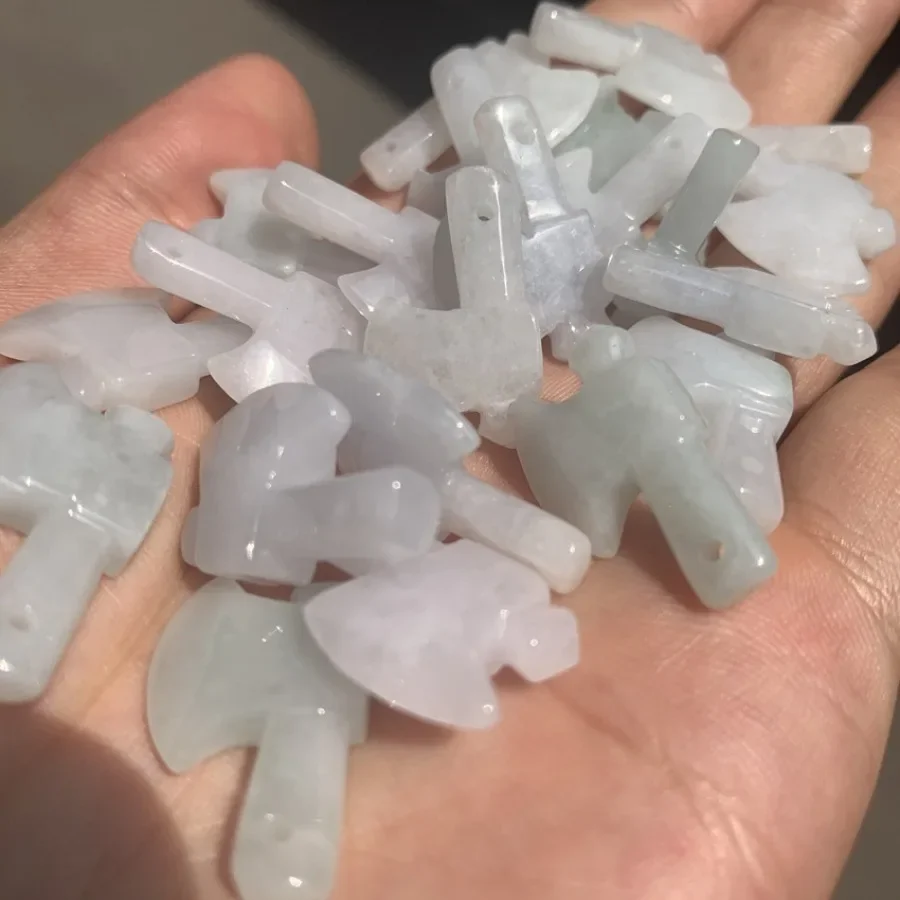 1 шт. детали топора из нефрита ледяное клейкое семян лаокен жадеит маленькая