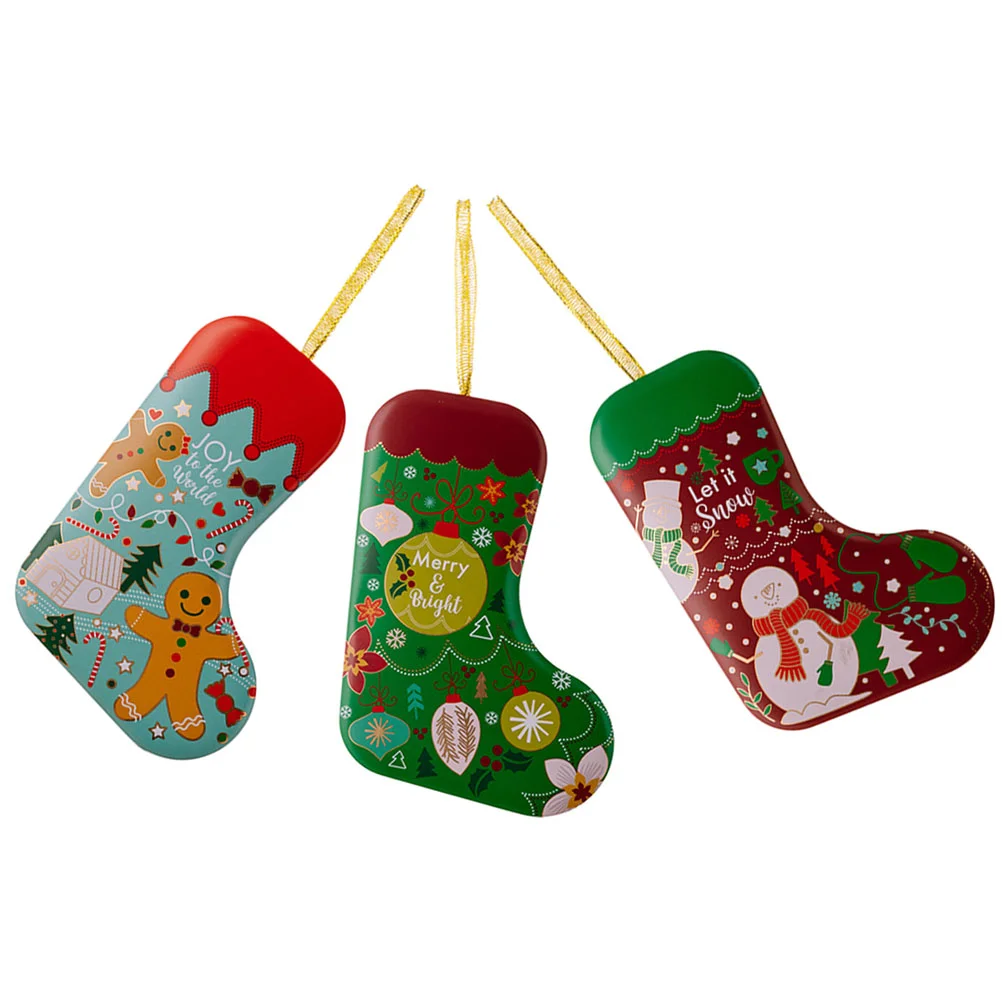 

3pcs Christmas Tinplate Cookie Tin Cookie Tin Box Candies Biscuits Treat Box Small Case