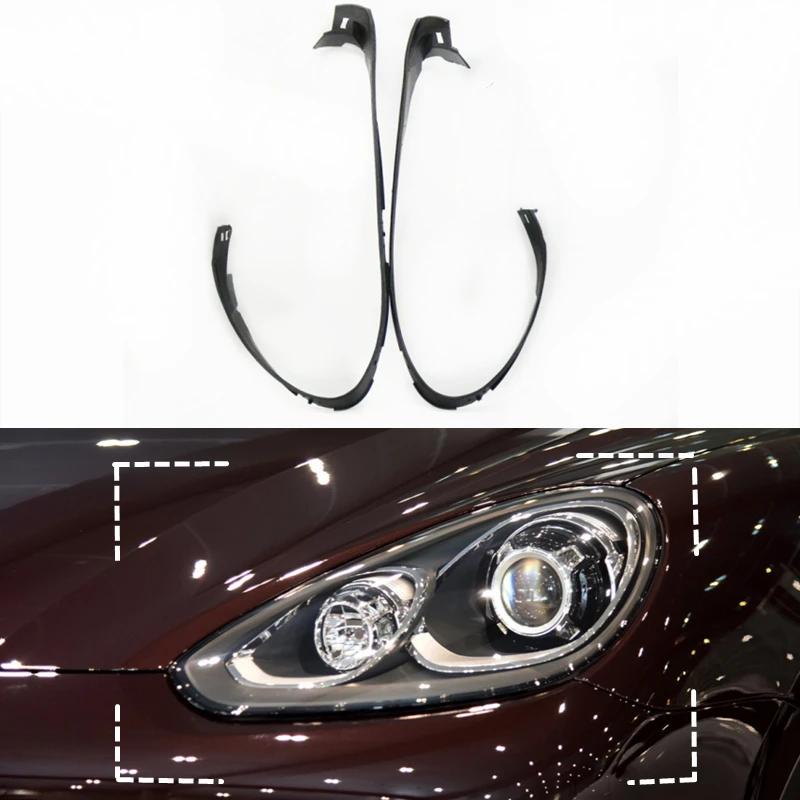 

For Porsche Cayenne 2015 2016 2017 2018 Front Headlight Rubber Sealing Strip Headlamp Decorative Gasket Trim