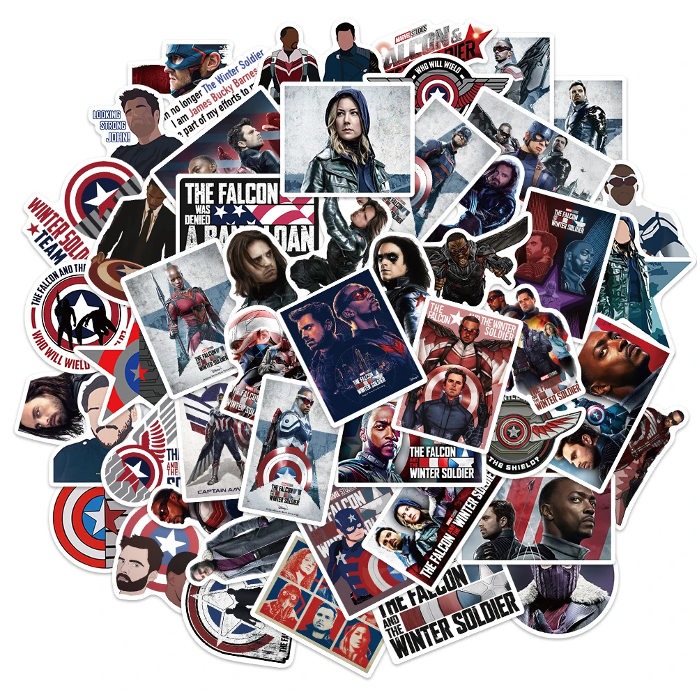 Стикеры для ноутбука телефона скейтборда серии Marvel Legends Мстители Сокол и зимний