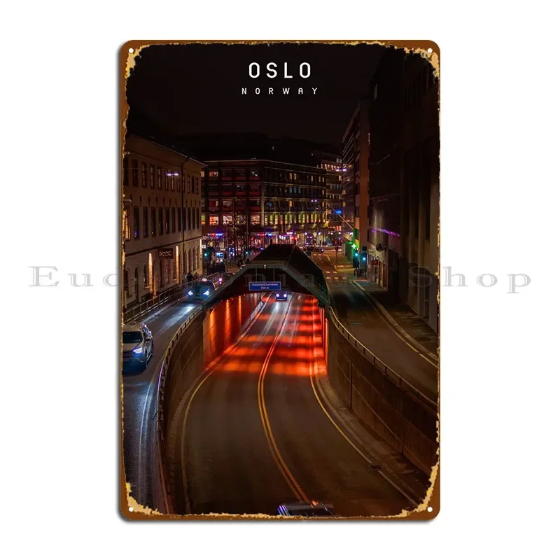 Oslo Metal Plaque Poster Living Room Cinema Kitchen Designing Tin Sign