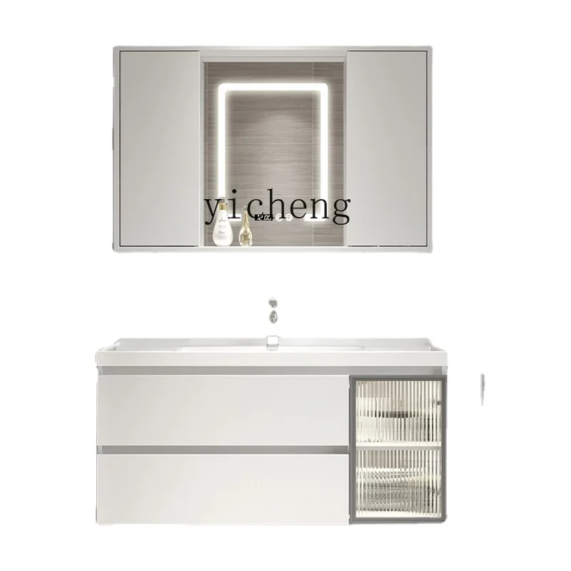 

XL Smart Bathroom Cabinet Combination Folding Mirror Cabinet Washstand Hand Washing Washbasin Cabinet
