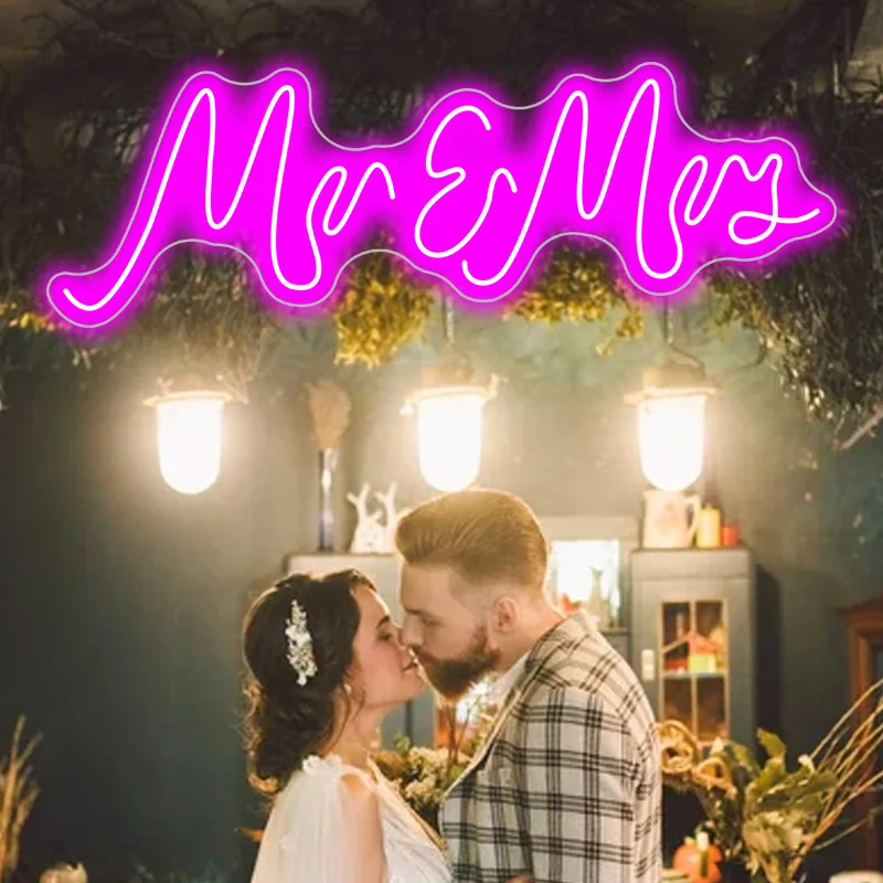Custom Led Mr Mrs Flexible Neon Light Sign Wedding marriage Engaged Decoration Bedroom Home Wall Decor Marriage Party Decorative