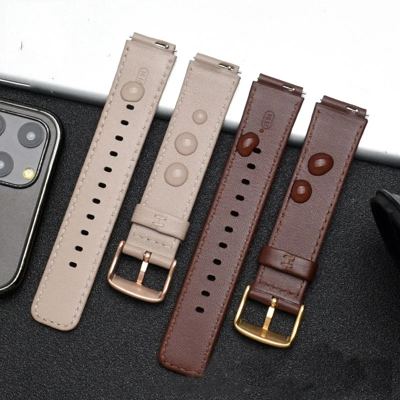 For Huawei B3  B6 Smart Sport Bracelet 16mm Genuine Leather Watchband With Business Mocha Brown Black Replacement Watch Strap