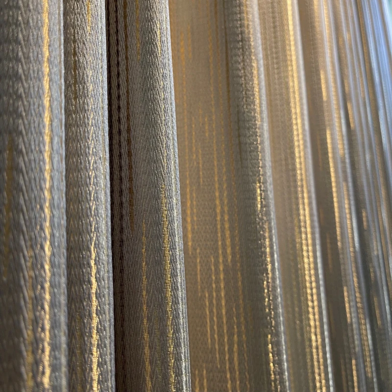 

Vertical Gold Curtains for Living Dining Room Bedroom Thread Jacquard Modern Minimalist Nordic Gold Luxury Champagne Color Decor