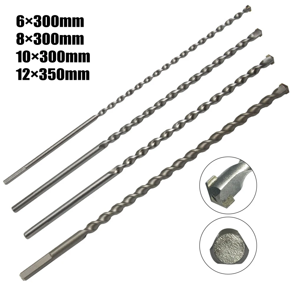 

Masonry Impact Drill Bits, Set of 4, Triangle Shank, 6/8/10/12mm Sizes, High Carbon Steel with Tungsten Carbide Tip