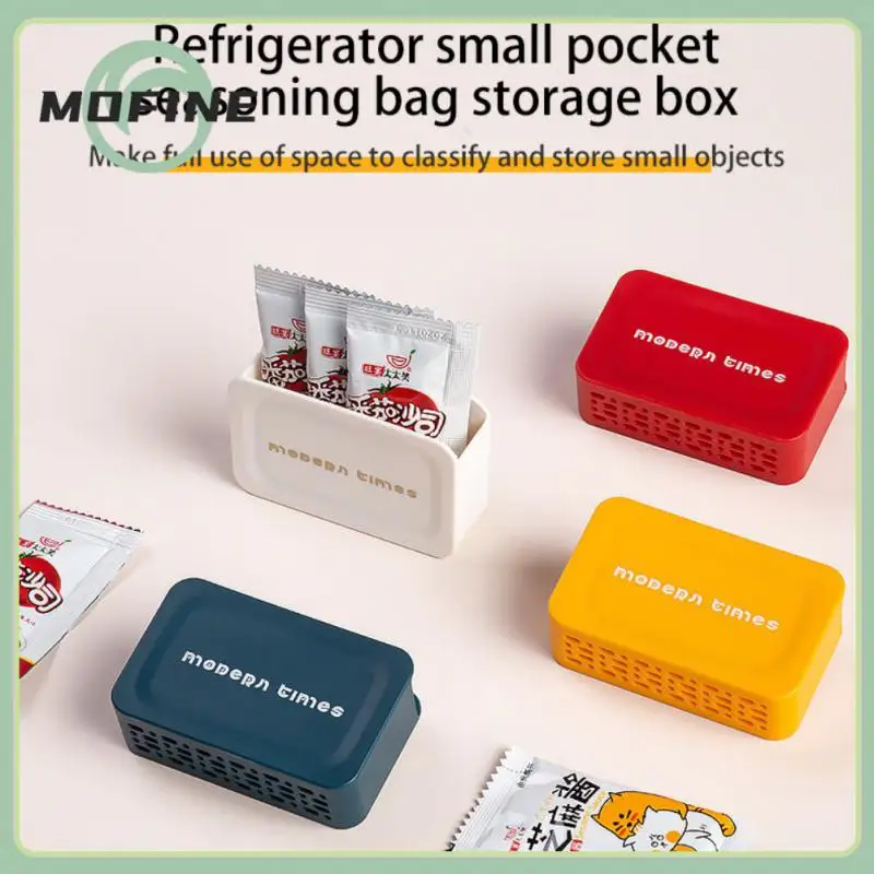 

Wall-Mounted Refrigerator Seasoning Storage Box Kitchen Goods Sauce Bag Rack Mini Storage Rack Holder Kitchen Organizer Storage