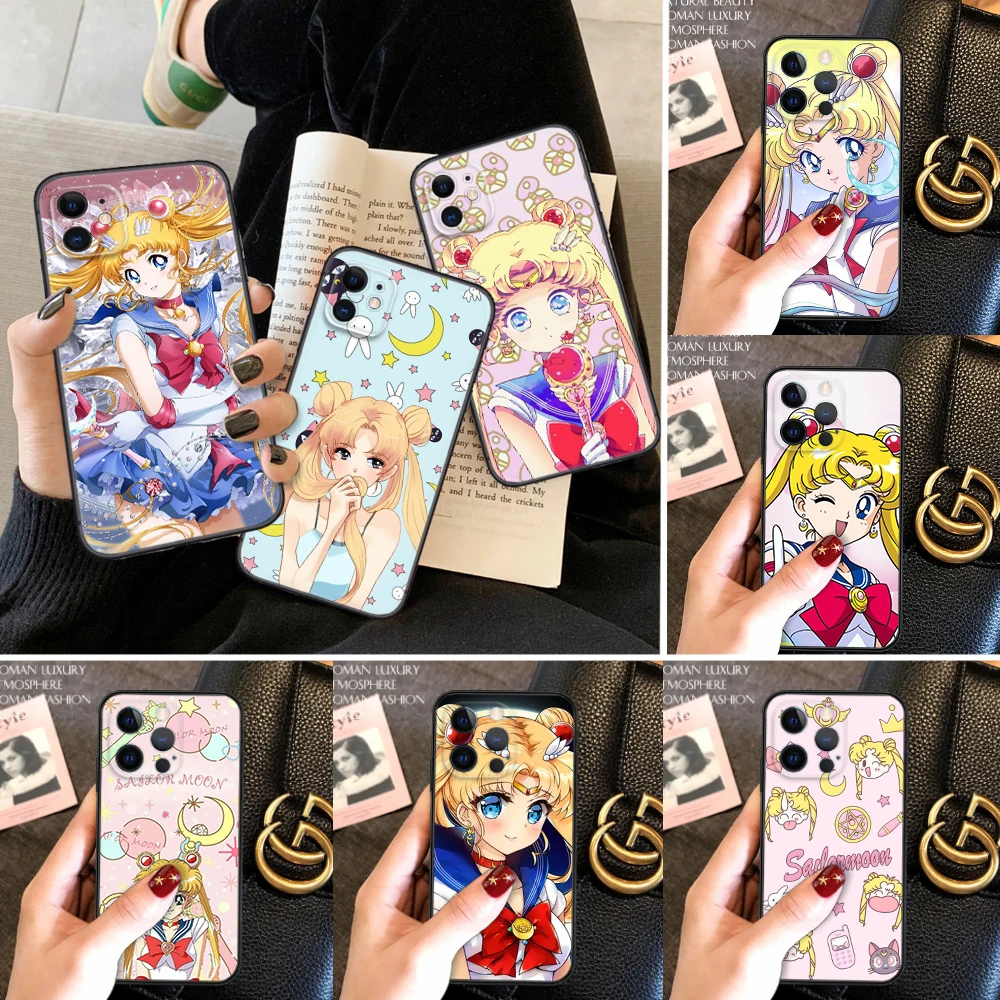 Мягкий чехол 55AS с аниме Сейлор Мун для Samsung J2 Prime J4 Core J5 J6 Plus J7 Pro J8 S7 Edge S8 Note 8 9 10 Lite 20