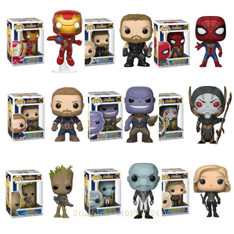 Фигурки героев мультфильма Marvel Халк Грут Железный человек Человек-паук |