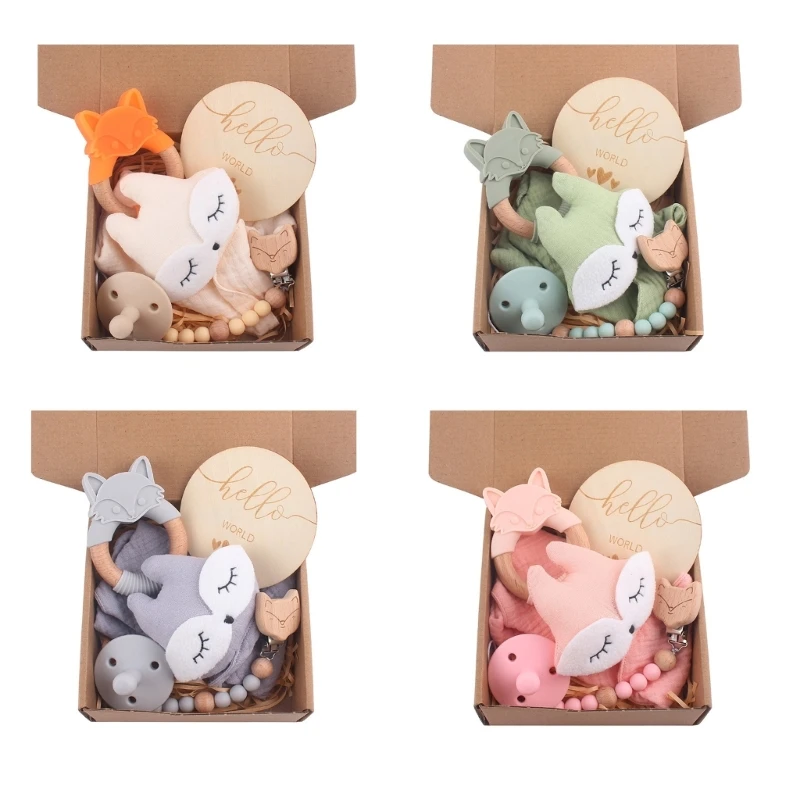 5-piece/set Baby Gift Set Baby Security Blanket Baby Toy Silicone Nipple set
