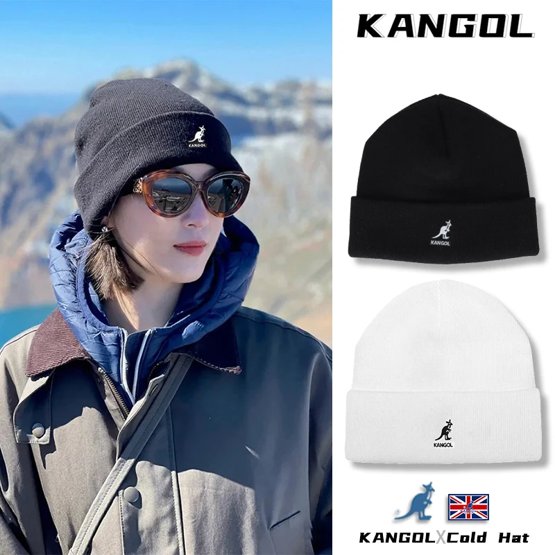 

Мужские однотонные теплые облегающие шапки KANGOL, зимняя Осенняя шапка в стиле хип-хоп, уличная шапка унисекс без козырька в стиле дыни, вязаная облегающая шапка