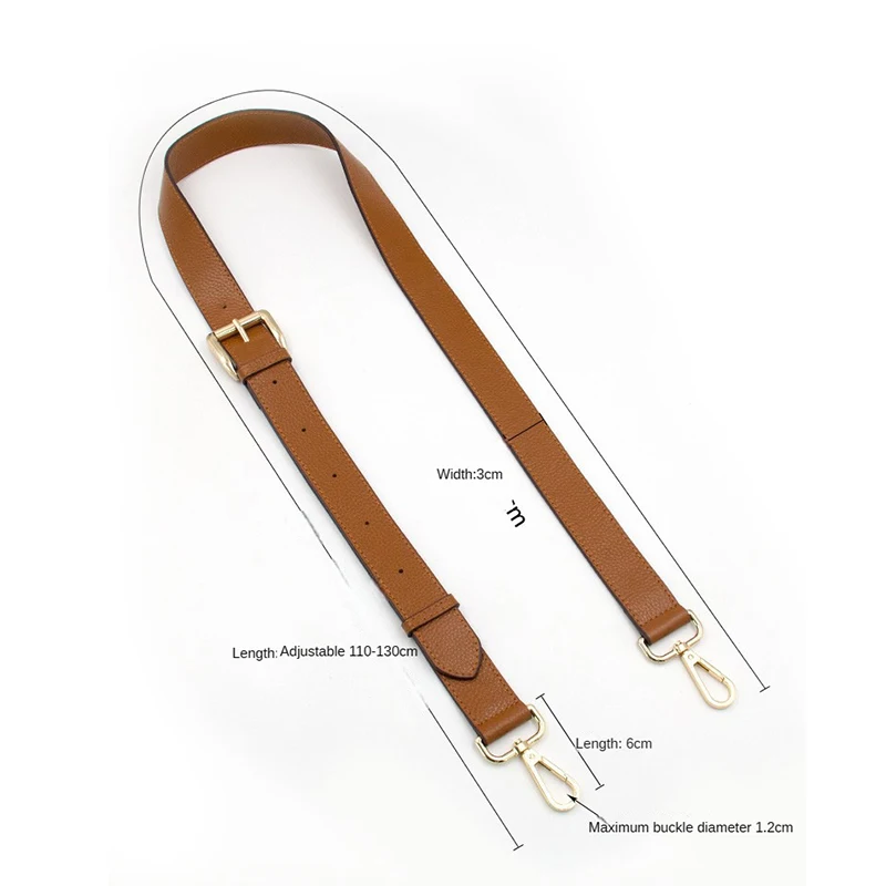 3cm Wideth Leather Crossbody Shoulder Adjustable Backpack Belt Bag Chain Replacement Underarm Strap Purse Accessories