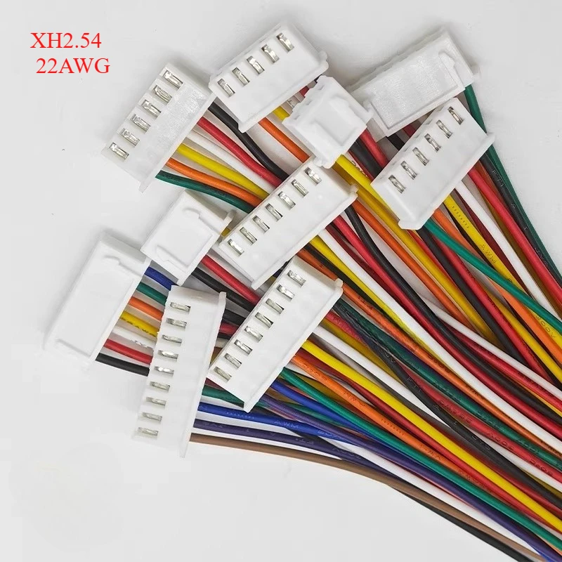 

10 шт. разъемов JST XH2.54 22AWG 3A 2/3/4/5/6~12P с шагом 0,1 дюйма, штекер/гнездо, TJC3, с кабелем 8 см/10 см/20 см/50 см