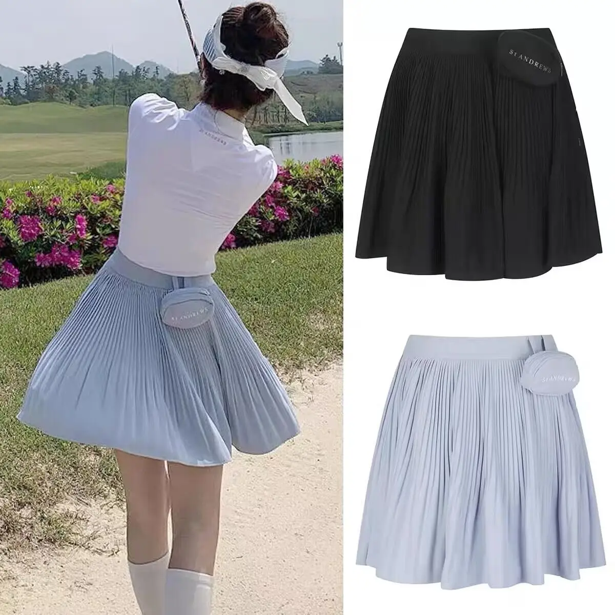 

ST Spring and Autumn New Women's Bag Short Skirt Fashion Versatile Golf Skirt